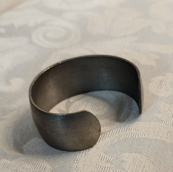 HANS JENSEN Vintage Silver Plated Danish Boat Scene Cuff Bracelet  Rare - Picture 4 of 11